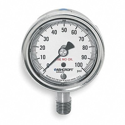 D0992 Pressure Gauge 0 to 100 psi 2-1/2In