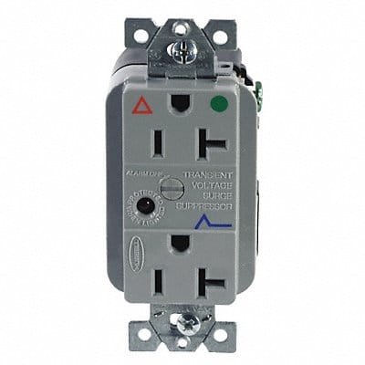 Receptacle Gray 20 A 2P3W Back 1PK