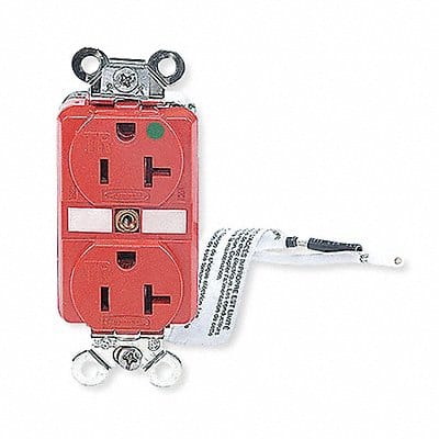 Receptacle Red 20 A 2P3W Back Side 1PK