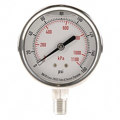 D1364 Pressure Gauge Liquid Filled 2-1/2 In