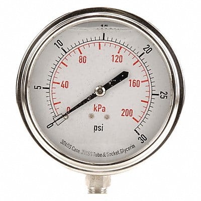 D1368 Pressure Gauge Liquid Filled 3-1/2 In