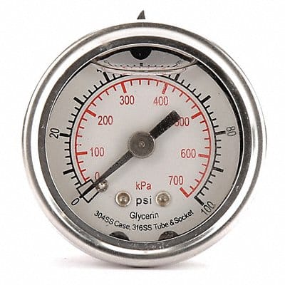 D1356 Pressure Gauge Liquid Filled 1-1/2 In