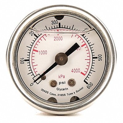 D1356 Pressure Gauge Liquid Filled 1-1/2 In