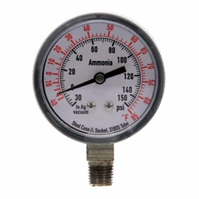 Compound Gauge Ammonia 2 1/2 In 150 Psi