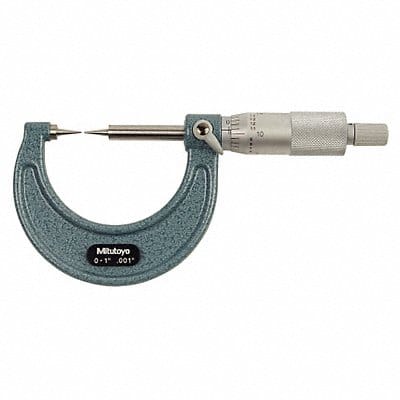 Point Micrometer 0-1 In 15 Deg Steel