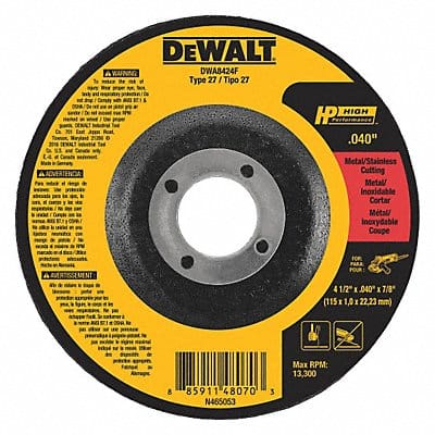 Cut-Off Wheel 13 300 rpm 7/8 Arbor Hole