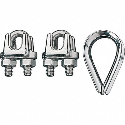 Wire Rope Clip and Thimble Kit 5/32 In