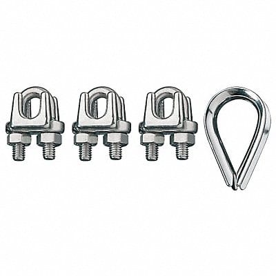 Wire Rope Clip and Thimble Kit 3/8 In