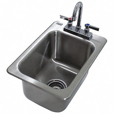 Sink w Faucet Rect 10 x14 x10