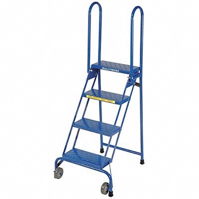 Folding Rolling Ladder Steel 40 In.H