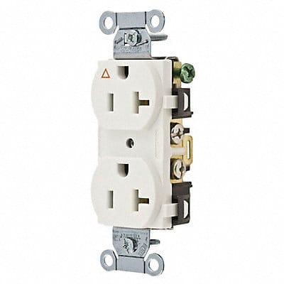 Receptacle White 20 A 2P3W Side 1PK