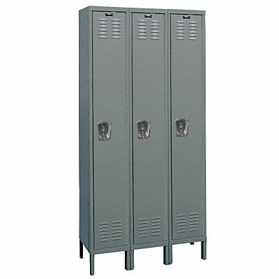 G3754 Wardrobe Locker Lvrd 3 Wide 1 Tier Gray