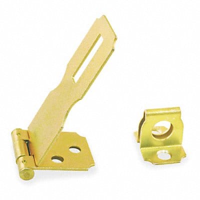 Fixed Staple Hasp Brass Plated 2 1/2 L