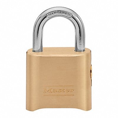 Combination Padlock 1 1/2in Rectgle Gold