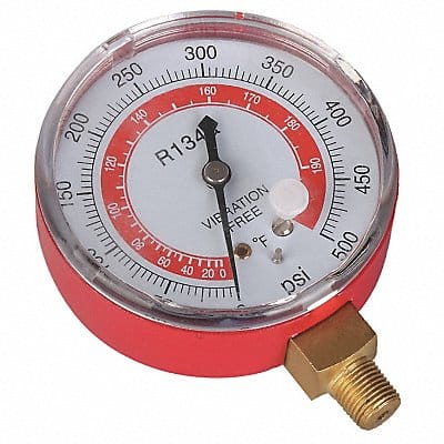 Gauge 2-3/4 In Dia High Side Red 500 psi