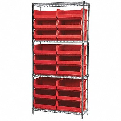 D5521 Bin Shlvng 14inx74inx36in Red