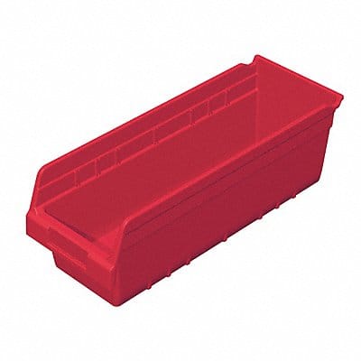 D5525 Shelf Bin Red Plastic 6 in