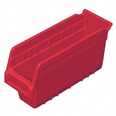 D5522 Shelf Bin Red Plastic 6 in