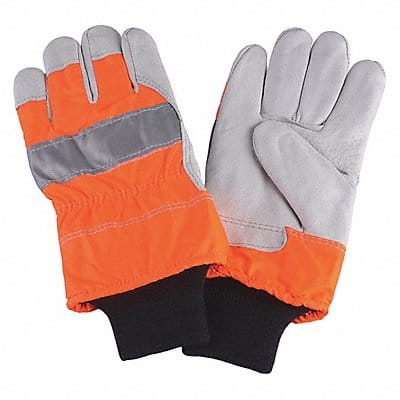 D1689 Leather Gloves Hi-Vis Orange L PR