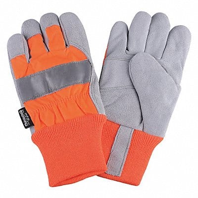 D1697 Leather Palm Gloves Hi-Vis Orange S PR