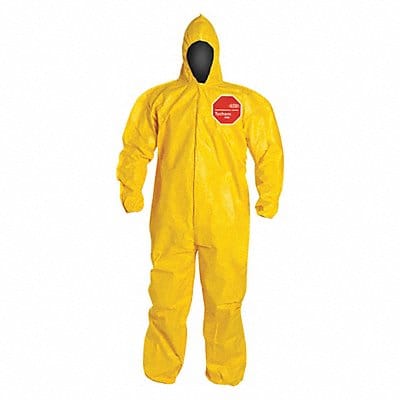 D2254 Hooded Coveralls L Ylw Tychem 2000 PK12