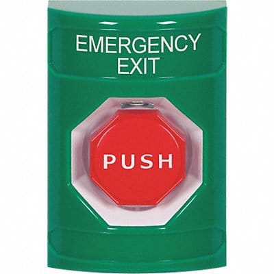 Emergency Exit Push Button Grn Rd Button