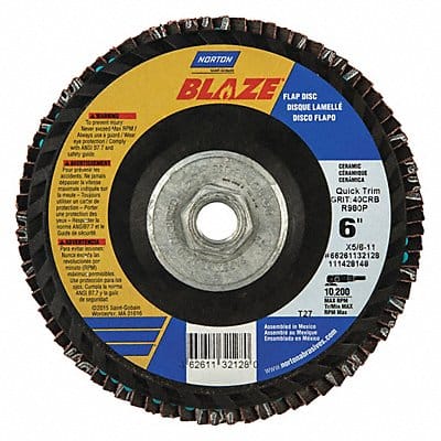 J5402 Fiber Disc 6 in Dia 5/8in Arbor 40 Grit