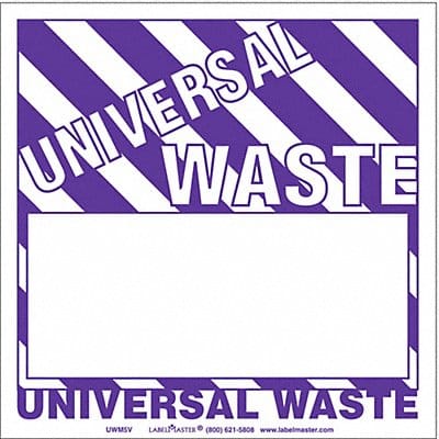 Universal Waste Label Unruld Vinyl PK100