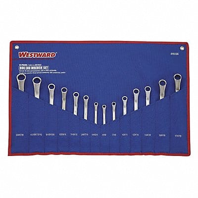 Box End Wrench Set Satin Stndrd SAE/Mtrc