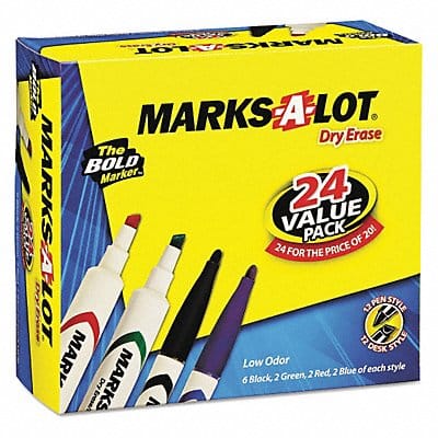 Dry Erase Markers Assorted PK24