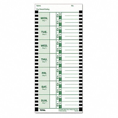 Time Card Thermal White PK100