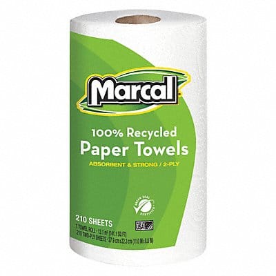 Recycled Roll Towels White PK12