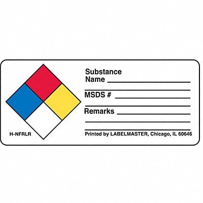 NFPA Write-On Substance Name Label PK500