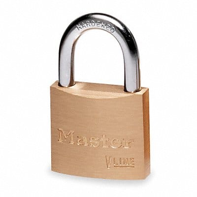 Keyed Padlock 3/8 in Rectangle Gold