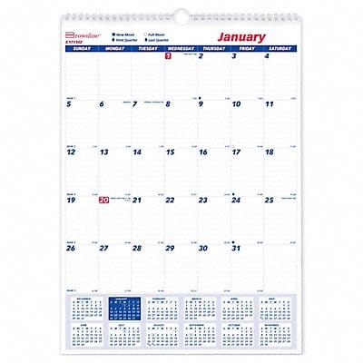 Wall Calendar 12X17 White