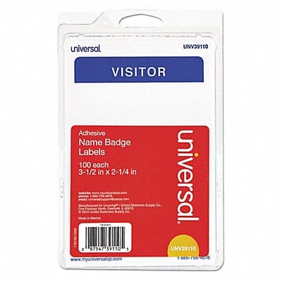 Badge Name Vistor Blue Border PK100