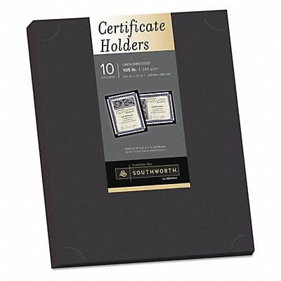 Certificate Holder Black Linen PK10