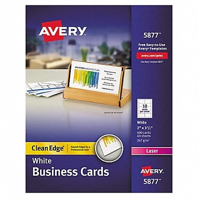 Laser Business Cards 2x3.5 White PK400