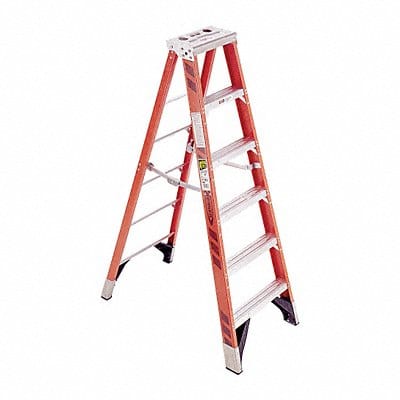 Stepladder Fiberglass 6 ft H 375 lb Cap