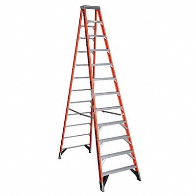 Stepladder Fiberglass 12 ft H 375 lb Cap