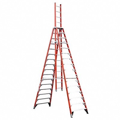 Trestle Extension Ladder Fbrgls IA 16 ft