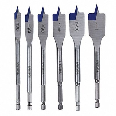 Spade Blade Drill Set 6pc Carbon Steel