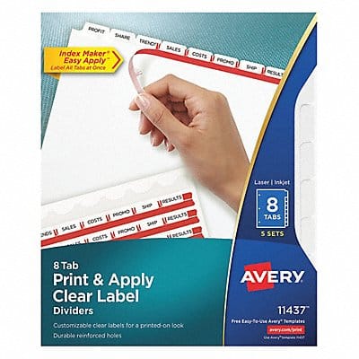 Laser/Inkjet Dividers 8 Tab PK5