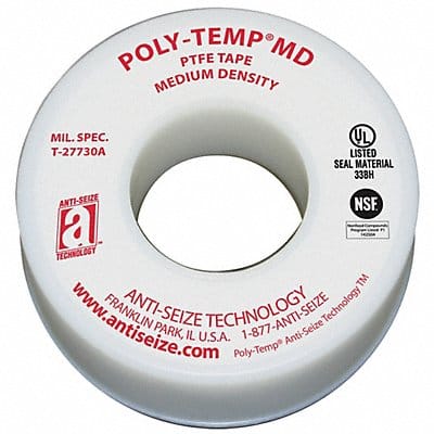 Thread Sealant Tape 1/2 W White