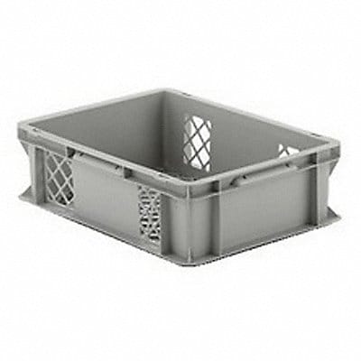 Straight Wall Container Gray Vented HDPE