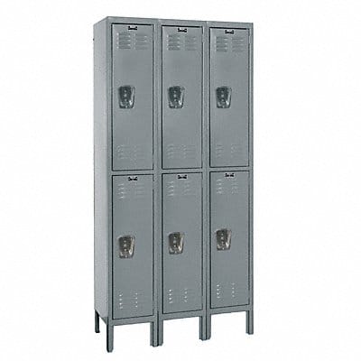 G3774 Wardrobe Locker Lvrd 3 Wide 2 Tier Gray