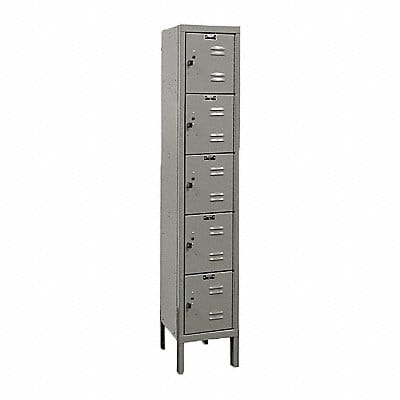 G3795 Box Locker Louvered 1 Wide 5 Tier Gray