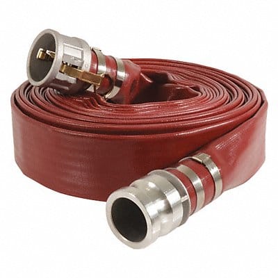 Water Discharge Hose 4 ID x 25 ft Red