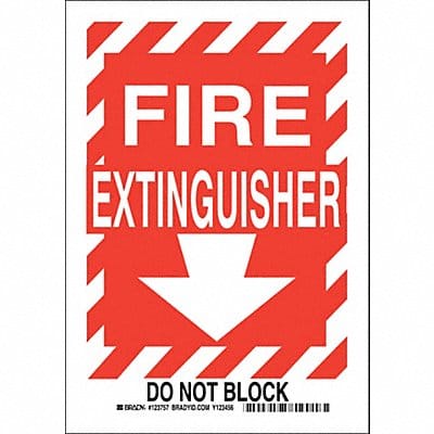 Fire Ext Sign 10X7 Black and Wt/Red