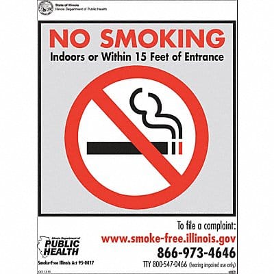 Window Decal No Smoking Illinois PK2